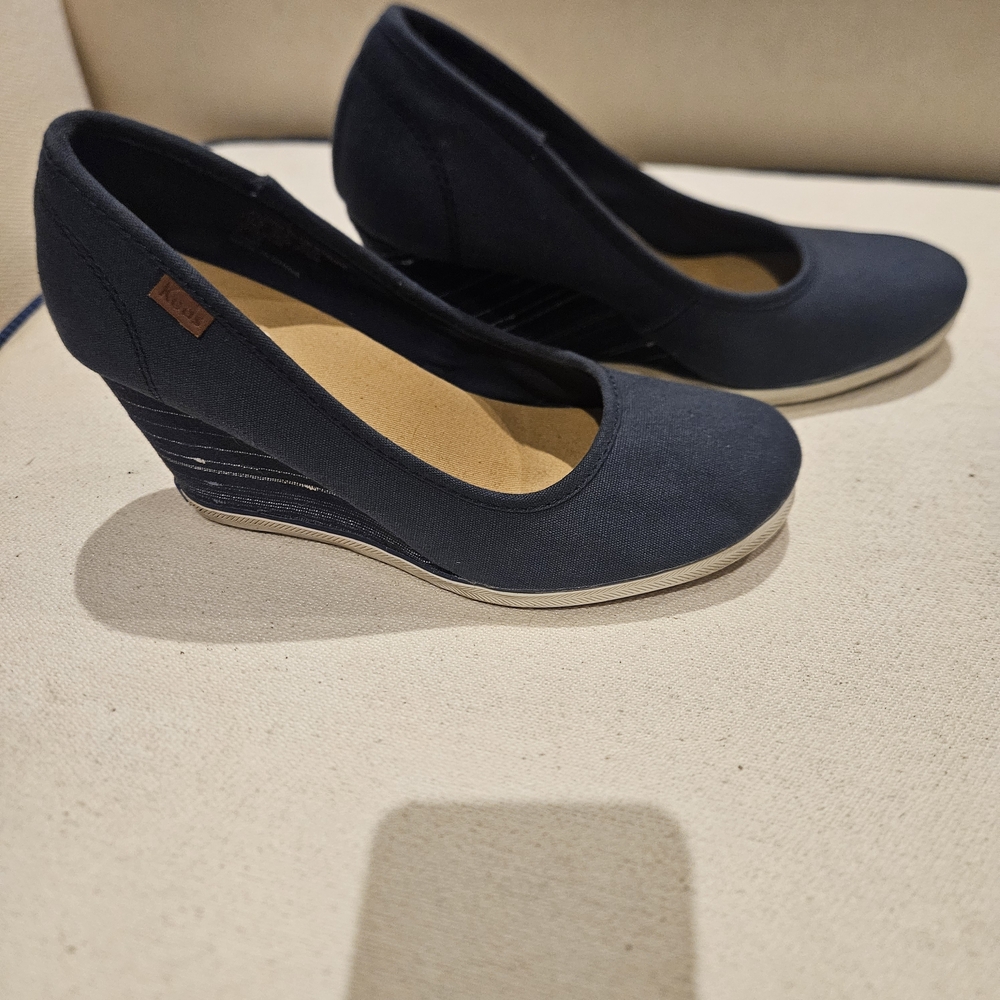 Keds Navy Blue Platform Wedges